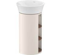 Duravit White Tulip, mueble de lavabo de pie, anchura 350 x fondo 410mm, con compartimento abierto, con tecnología tip-on, WT423907739, Color: Cuerpo: blanco nórdico satinado, frente: nogal americano 
