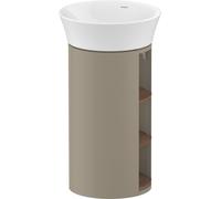 Duravit White Tulip, mueble de lavabo de pie, anchura 350 x fondo 410mm, con compartimento abierto, con tecnología tip-on, WT4239077H2, Color: Cuerpo: Gris piedra alto brillo, frente: Nogal americano