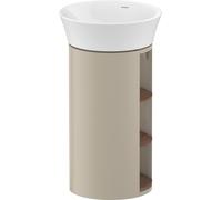 Duravit White Tulip, mueble de lavabo de pie, anchura 350 x fondo 410mm, con compartimento abierto, con tecnología tip-on, WT423907760, Color: Cuerpo: Seda mate de color topo, frente: nogal americano 
