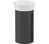 Duravit White Tulip, mueble de lavabo de pie, anchura 350 x fondo 410mm, con compartimento abierto, con tecnología tip-on, WT42390H1H1, Color: Grafito alto brillo