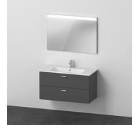 Duravit Xbase, juego de muebles de pared, con espejo LED, lavabo y tocador, anchura 1000 mm, XB007204949, Color: Grafito Mate Decoración