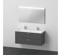 Duravit Xbase, juego de muebles de pared, con espejo LED, lavabo y tocador, anchura 1200 mm, XB006604949, Color: Grafito Mate Decoración
