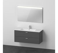 Duravit Xbase, juego de muebles de pared, con espejo LED, lavabo y tocador, anchura 1200 mm, XB007304949, Color: Grafito Mate Decoración