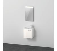 Duravit Xbase, juego de muebles de pared, con espejo LED, lavabo y tocador, anchura 400 mm, XB0065L4545, Color: Blanco brillante