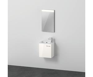 Duravit Xbase, juego de muebles de pared, con espejo LED, lavabo y tocador, anchura 400 mm, XB0065L4545, Color: Blanco brillante