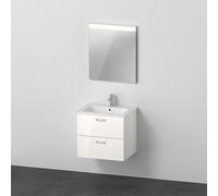 Duravit Xbase, juego de muebles de pared, con espejo LED, lavabo y tocador, anchura 600 mm, XB007004545, Color: Blanco brillante