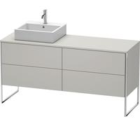 Duravit XSquare lavabo consola mueble bajo, apoyado en el suelo, 4 cajones, lavabo a la izquierda, 1600x778x548mm, XS4924L0707, Color: Gris hormigón mate