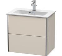 Duravit XSquare mueble bajo lavabo Compact, suspendido, 2 cajones, 610x560x388mm, XS416508383, Color: Decoración supermate color topo