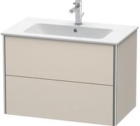 Duravit XSquare mueble bajo lavabo suspendido, 2 cajones, 810x560x478mm, XS417208383, Color: Decoración supermate color topo