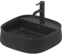 Duravit Zencha - Lavabo sobre encimera 42x42 cm, sin rebosadero, orificio para grifo, DuraCeram, antracita mate 2374421371