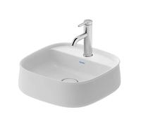 Duravit Zencha - Lavabo sobre encimera, 42x42 cm, sin rebosadero, agujero para mezclador, DuraCream, blanco mate 2374423271