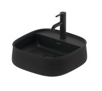 Duravit Zencha - Lavabo sobre encimera 42x42 cm, sin rebosadero, orificio para grifo, DuraCeram, antracita mate 2374421371