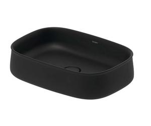 Duravit Zencha - Lavabo sobre encimera 55x39 cm, sin rebosadero, DuraCeram, WonderGliss, antracita mate 23735513791