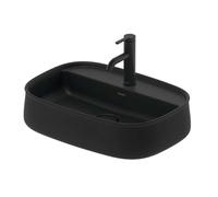 Duravit Zencha - Lavabo sobre encimera 55x39 cm, sin rebosadero, orificio para grifo, DuraCeram, antracita mate 2374551371