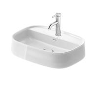 Duravit Zencha - Lavabo sobre encimera 55x39 cm, sin rebosadero, orificio para grifo, DuraCeram, blanco 2374550071