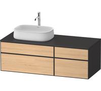 Duravit Zencha mueble bajo lavabo, 1300x550mm, 2 extraíbles, 2 cajones, 1 hueco a la izquierda, ZE4826030800000, Color: Frente: roble natural/carcasa: grafito supermatt