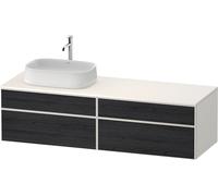 Duravit Zencha mueble bajo lavabo, 1600x550mm, 2 extraíbles, 2 cajones, 1 hueco a la izquierda, ZE4824, ZE4824L16840000, Color: Frente: roble negro/carcasa: supermatt blanco