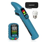 DURFICST Localizador de Disyuntores Comprobador de Enchufes GFCI/RCD | Detector de Cables NCV de 198-264V con Doble Pantalla LCD, Alarma Sonora para el Hogar/Taller, Incluye Estuche de Transporte