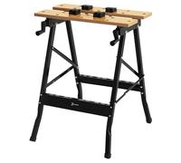 DURHAND Banco de Trabajo Plegable Mesa Portátil con 4 Abrazaderas Agujeros para Sierra Uso Doméstico Carpintería Hierro MDF 56x62x75 cm Aosom España