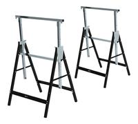 DURHAND Caballete de Trabajo, Altura Ajustable, Plegable, Metal, Negro, 68 x 56 x 80-130 cm, Capacidad de Carga 200 kg