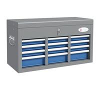 DURHAND Caja de herramientas metálica 6 cajones 1 bandeja superior Azul