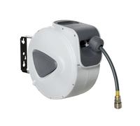 DURHAND Carrete de Manguera de Aire Comprimido Automático de 20 m Conector de 1/4'' BSP con Soporte para Pared Giratorio 180° Diámetro Interno 3/8'' (9,5x15 mm) Gris