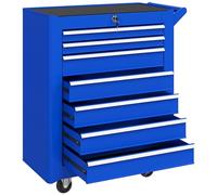 DURHAND Carro de Herramientas con 7 Cajones con Cerradura, Asa, Azul