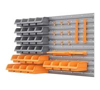 DURHAND Organizador de Herramientas de Pared 44 Piezas Gris y Naranja