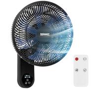 Duronic FN12 BK Ventilador de Pared 50 W con Mando y Temporizador | Ventilador de Pared con Mando a Distancia, Temporizador, Varias Velocidades, Silencioso, para Casa, Oficina y Local