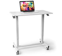Duronic TM03T Escritorio Manual Ajustable 73-107 cm con Ruedas, 15 kg | Plataforma de 88 x 50 cm, Transportable, Sistema de Seguridad de Bloqueo de Ruedas, Estación de Trabajo Ergonómica