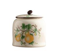 Dxcaicc Tarro De Cerámica para Alimentos: Recipiente para Café con Tapa, Estilo Retro Chino Hermético Y Vintage Ideal para Guardar Galletas Dulces O Té En La Cocina,N