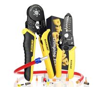 DxCRIMP Crimpadora Para Terminales Eléctricos 0,25-6 mm² - Punteras Electricas Con Pelacables - Prensa Para Cables