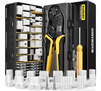 DxCRIMP Kit de Alicates de Conectores Standard .093″ (5,03 mm) - Kit de Crimpado; Carcasas y Terminales 2-12 pines (22-14 AWG/0,34-2,5 mm²), Crimpadora de Trinquete & Extractor; para electrodomésticos
