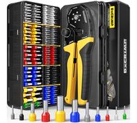 DxCRIMP Kit de Crimpadora de Punteras Huecas - Crimpado Hexagonal 0,25-25 mm² (AWG 24-4) - Surtido de 11 Tipos de Terminales - Alicates para Electricistas, Cuadros Eléctricos, Barcos, PLC y Solar
