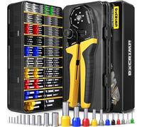 DxCRIMP Kit de Crimpadora de Punteras Huecas - Crimpado Hexagonal 0,25-25 mm² (AWG 24-4) - Surtido de 22 Tipos de Terminales - Alicates para Electricistas, Cuadros Eléctricos, Barcos, PLC y Solar