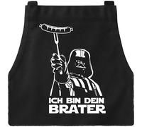 DXDXDXD Delantal con 2 bolsillos grandes para el hogar, la cocina, la barbacoa humorística, regalo Starwars para hombre, negro, 95 x 72 cm, Negro, 95CM*72CM