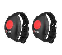 Dxoniislh 2 relojes de pulsera con control remoto RF, transmisor tipo reloj, botón de llamada, control remoto inalámbrico, botón de emergencia SOS, 433 MHz