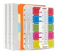 DY.2ten Juego de Cuadernos Recargables A6 - Paquete de 3 con Papeles de Repuesto, Bolsillos Transparentes, Separadores, Pestañas de Índice y Marcador de Regla
