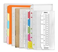 DY.2ten Juego de recambios de cuaderno A6 de 6 agujeros (repuestos de papel cuadriculado + papel rayado + papel kraft + papel de hojas sueltas en blanco), 180 hojas/360 páginas (45 hojas de cada