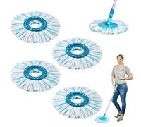 Dyaucwpo 4 Piezas Cabezal de Mopa de Recambio Compatible con Leifheit | Clean Twist Disc Mop Ergo Kit, Cabezas de Fregona de Repuesto para Leifheit Recambio para Mopa, Repuesto Fregona Microfibra