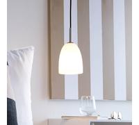 Dyberg Larsen lámpara colgante Jazz opal/acero, Ø 12 cm, cristal