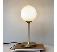 Dyberg Larsen lámpara de mesa Sia, color ópalo/latón, altura 12 cm
