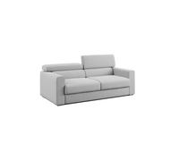 Dylan sofá con pouf extraíble en tejido efecto algodón impermeable 188 cm gris