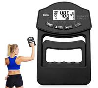 Dynamómetro digital de mano, 396 lb/180 kg, color negro, con cable de carga USB, agarre inteligente y sensible, medidor de fuerza de agarre electrónico, pantalla LED grande