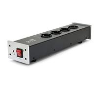 Dynavox Filtro de Red HiFi X1000S, regleta múltiple con 4 Tomas de Corriente filtradas, luz indicadora LED para la Correcta Fase, Color Plata