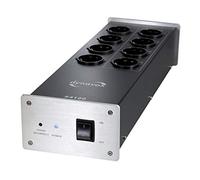 Dynavox Filtro de Red HiFi X4100S, regleta múltiple con 8 Tomas de Corriente, luz indicadora LED para la Correcta Fase, Color Plata