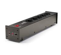 Dynavox X2000 Filtro de Red HiFi, regleta múltiple con 5 enchufes, con luz LED de Control para la Correcta Fase y función Master-Slave, Negro