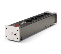 Dynavox X2000 Filtro de Red HiFi, regleta múltiple con 5 enchufes, con luz LED de Control para la Correcta Fase y función Master-Slave, Plateado