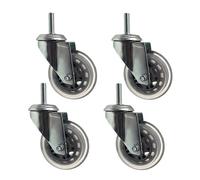 DYPJHEO 3"/75mm Silenciosa Ruedas Pivotantes con Freno, 200 Kg, Ruedas De Repuesto para Muebles Carretilla, Pesado Ruedas Giratorias De Goma Transparente, M8/M10/M12, 4 Piezas(No Brake (x4),M8x30mm)