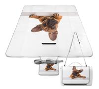 Dyscalibro Alfombra de picnic, manta cuadrada de picnic con pata de bulldog francés y perro, alfombras para exteriores, 148 cm x 148 cm